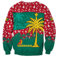 Grenada Christmas Sweatshirt with Palm Tree Bird and Tropical Holiday Pattern Design - Wonder Print Shop