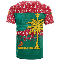 Grenada Christmas T Shirt with Palm Tree Bird and Tropical Holiday Pattern Design - Wonder Print Shop