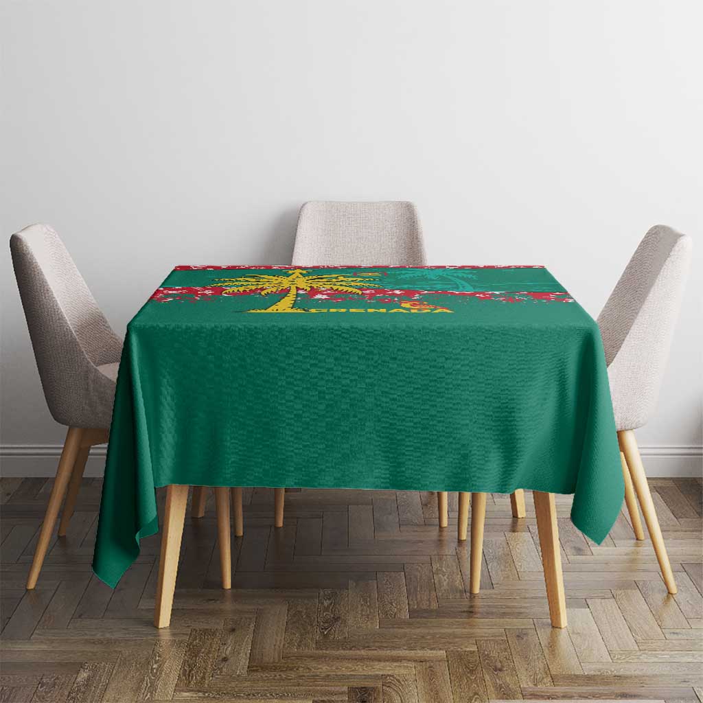 Grenada Christmas Tablecloth with Palm Tree Bird and Tropical Holiday Pattern Design - Wonder Print Shop