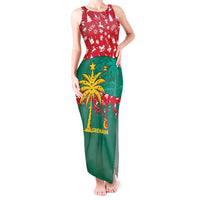 Grenada Christmas Tank Maxi Dress with Palm Tree Bird and Tropical Holiday Pattern Design - Wonder Print Shop