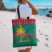 Grenada Christmas Tote Bag with Palm Tree Bird and Tropical Holiday Pattern Design - Wonder Print Shop