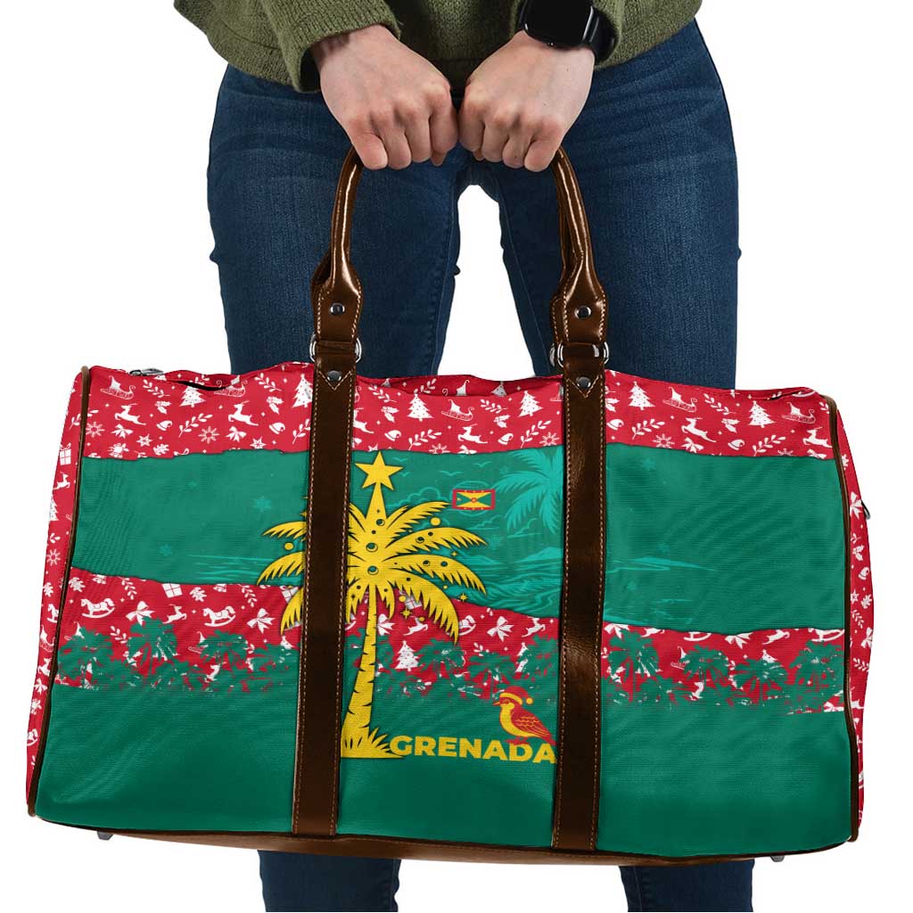 Grenada Christmas Travel Bag with Palm Tree Bird and Tropical Holiday Pattern Design - Wonder Print Shop
