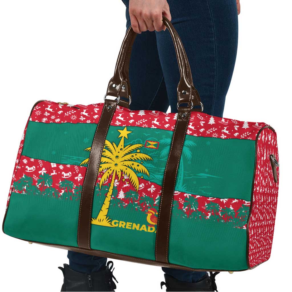 Grenada Christmas Travel Bag with Palm Tree Bird and Tropical Holiday Pattern Design - Wonder Print Shop
