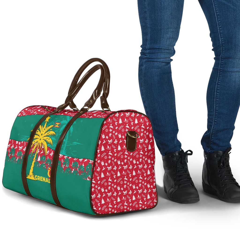 Grenada Christmas Travel Bag with Palm Tree Bird and Tropical Holiday Pattern Design - Wonder Print Shop