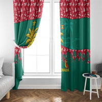 Grenada Christmas Window Curtain with Palm Tree Bird and Tropical Holiday Pattern Design - Wonder Print Shop