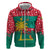 Grenada Christmas Zip Hoodie with Palm Tree Bird and Tropical Holiday Pattern Design - Wonder Print Shop