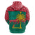 Grenada Christmas Zip Hoodie with Palm Tree Bird and Tropical Holiday Pattern Design - Wonder Print Shop