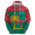 Grenada Christmas Zip Hoodie with Palm Tree Bird and Tropical Holiday Pattern Design - Wonder Print Shop