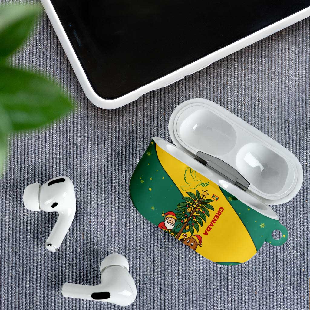 Grenada Christmas AirPods Case with Santa Nutmeg Tree Peace Dove and Festive Gift Design - Wonder Print Shop
