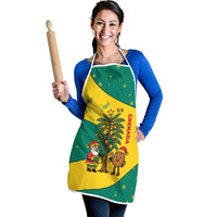 Grenada Christmas Apron with Santa Nutmeg Tree Peace Dove and Festive Gift Design - Wonder Print Shop