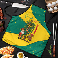 Grenada Christmas Apron with Santa Nutmeg Tree Peace Dove and Festive Gift Design - Wonder Print Shop