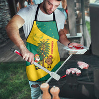 Grenada Christmas Apron with Santa Nutmeg Tree Peace Dove and Festive Gift Design - Wonder Print Shop