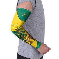 Grenada Christmas Arm Sleeves with Santa Nutmeg Tree Peace Dove and Festive Gift Design - Wonder Print Shop