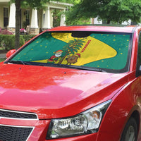 Grenada Christmas Auto Sun Shade with Santa Nutmeg Tree Peace Dove and Festive Gift Design - Wonder Print Shop