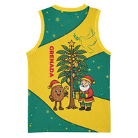 Grenada Christmas Basketball Jersey with Santa Nutmeg Tree Peace Dove and Festive Gift Design - Wonder Print Shop