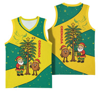 Grenada Christmas Basketball Jersey with Santa Nutmeg Tree Peace Dove and Festive Gift Design - Wonder Print Shop