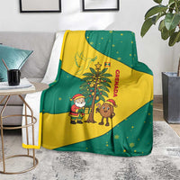 Grenada Christmas Blanket with Santa Nutmeg Tree Peace Dove and Festive Gift Design - Wonder Print Shop