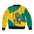 Grenada Christmas Bomber Jacket with Santa Nutmeg Tree Peace Dove and Festive Gift Design - Wonder Print Shop