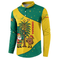 Grenada Christmas Button Sweatshirt with Santa Nutmeg Tree Peace Dove and Festive Gift Design - Wonder Print Shop
