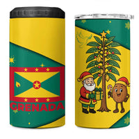 Grenada Christmas 4 in 1 Can Cooler Tumbler with Santa Nutmeg Tree Peace Dove and Festive Gift Design - Wonder Print Shop