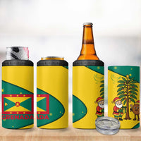 Grenada Christmas 4 in 1 Can Cooler Tumbler with Santa Nutmeg Tree Peace Dove and Festive Gift Design - Wonder Print Shop
