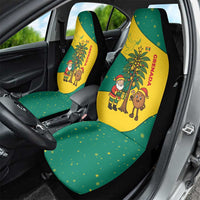 Grenada Christmas Car Seat Cover with Santa Nutmeg Tree Peace Dove and Festive Gift Design - Wonder Print Shop