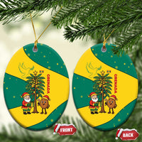 Grenada Christmas Ceramic Ornament with Santa Nutmeg Tree Peace Dove and Festive Gift Design - Wonder Print Shop