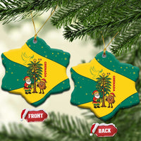 Grenada Christmas Ceramic Ornament with Santa Nutmeg Tree Peace Dove and Festive Gift Design - Wonder Print Shop