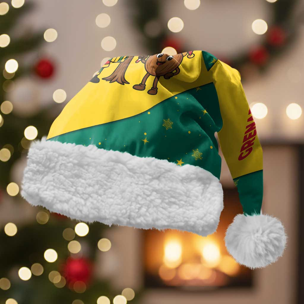 Grenada Christmas Santa Hat with Santa Nutmeg Tree Peace Dove and Festive Gift Design - Wonder Print Shop