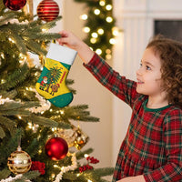 Grenada Christmas Stocking with Santa Nutmeg Tree Peace Dove and Festive Gift Design - Wonder Print Shop