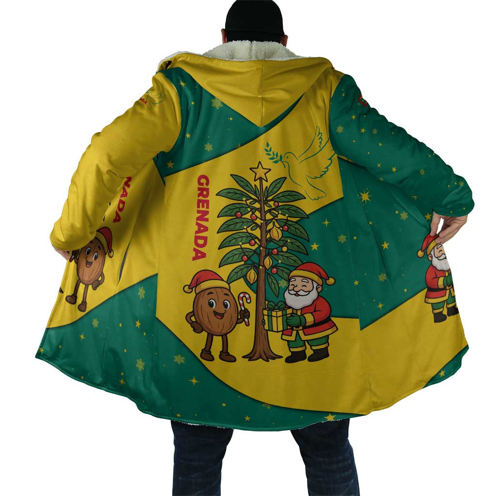 Grenada Christmas Cloak with Santa Nutmeg Tree Peace Dove and Festive Gift Design - Wonder Print Shop