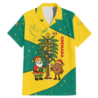 Grenada Christmas Family Matching Mermaid Dress and Hawaiian Shirt with Santa Nutmeg Tree Peace Dove and Festive Gift Design - Wonder Print Shop