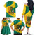 Grenada Christmas Family Matching Off The Shoulder Long Sleeve Dress and Hawaiian Shirt with Santa Nutmeg Tree Peace Dove and Festive Gift Design - Wonder Print Shop