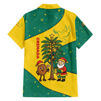 Grenada Christmas Family Matching Puletasi and Hawaiian Shirt with Santa Nutmeg Tree Peace Dove and Festive Gift Design - Wonder Print Shop
