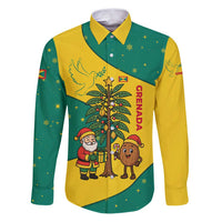 Grenada Christmas Family Matching Puletasi and Hawaiian Shirt with Santa Nutmeg Tree Peace Dove and Festive Gift Design - Wonder Print Shop