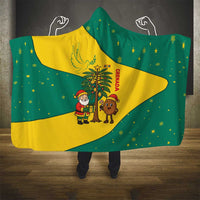 Grenada Christmas Hooded Blanket with Santa Nutmeg Tree Peace Dove and Festive Gift Design - Wonder Print Shop
