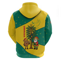 Grenada Christmas Hoodie with Santa Nutmeg Tree Peace Dove and Festive Gift Design - Wonder Print Shop