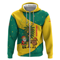 Grenada Christmas Hoodie with Santa Nutmeg Tree Peace Dove and Festive Gift Design - Wonder Print Shop