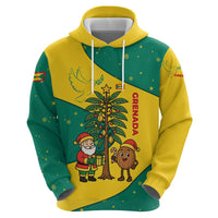 Grenada Christmas Hoodie with Santa Nutmeg Tree Peace Dove and Festive Gift Design - Wonder Print Shop