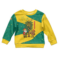 Grenada Christmas Kid Ugly Christmas Sweater with Santa Nutmeg Tree Peace Dove and Festive Gift Design - Wonder Print Shop