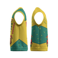 Grenada Christmas Knitted V-Neck Vest with Santa Nutmeg Tree Peace Dove and Festive Gift Design - Wonder Print Shop