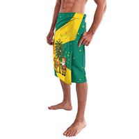 Grenada Christmas Lavalava with Santa Nutmeg Tree Peace Dove and Festive Gift Design - Wonder Print Shop