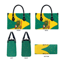 Grenada Christmas Leather Bag with Santa Nutmeg Tree Peace Dove and Festive Gift Design - Wonder Print Shop