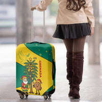Grenada Christmas Luggage Cover with Santa Nutmeg Tree Peace Dove and Festive Gift Design - Wonder Print Shop