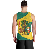 Grenada Christmas Men Tank Top with Santa Nutmeg Tree Peace Dove and Festive Gift Design - Wonder Print Shop