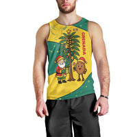Grenada Christmas Men Tank Top with Santa Nutmeg Tree Peace Dove and Festive Gift Design - Wonder Print Shop