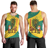 Grenada Christmas Men Tank Top with Santa Nutmeg Tree Peace Dove and Festive Gift Design - Wonder Print Shop