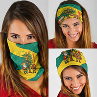 Grenada Christmas Neck Gaiter with Santa Nutmeg Tree Peace Dove and Festive Gift Design - Wonder Print Shop