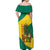 Grenada Christmas Off Shoulder Maxi Dress with Santa Nutmeg Tree Peace Dove and Festive Gift Design - Wonder Print Shop