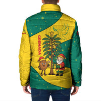 Grenada Christmas Padded Jacket with Santa Nutmeg Tree Peace Dove and Festive Gift Design - Wonder Print Shop